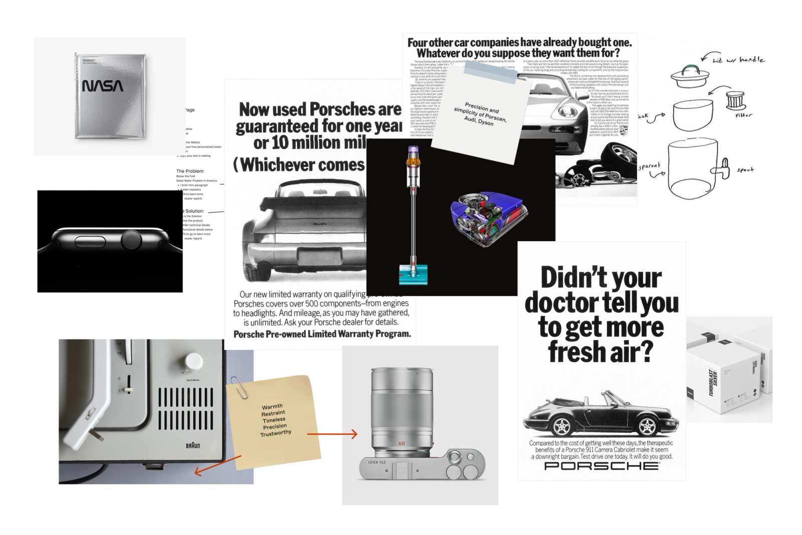 These are swipes from our first moodboard exploring inspiration to inform the brand build out.