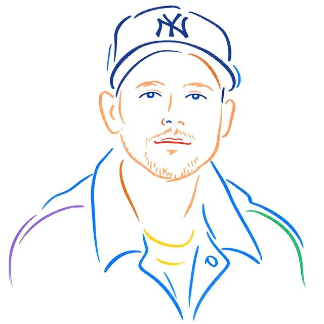 Line drawing of Emmett Shine