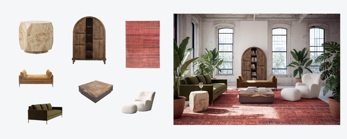 Layering in the core furniture products first into the environment.