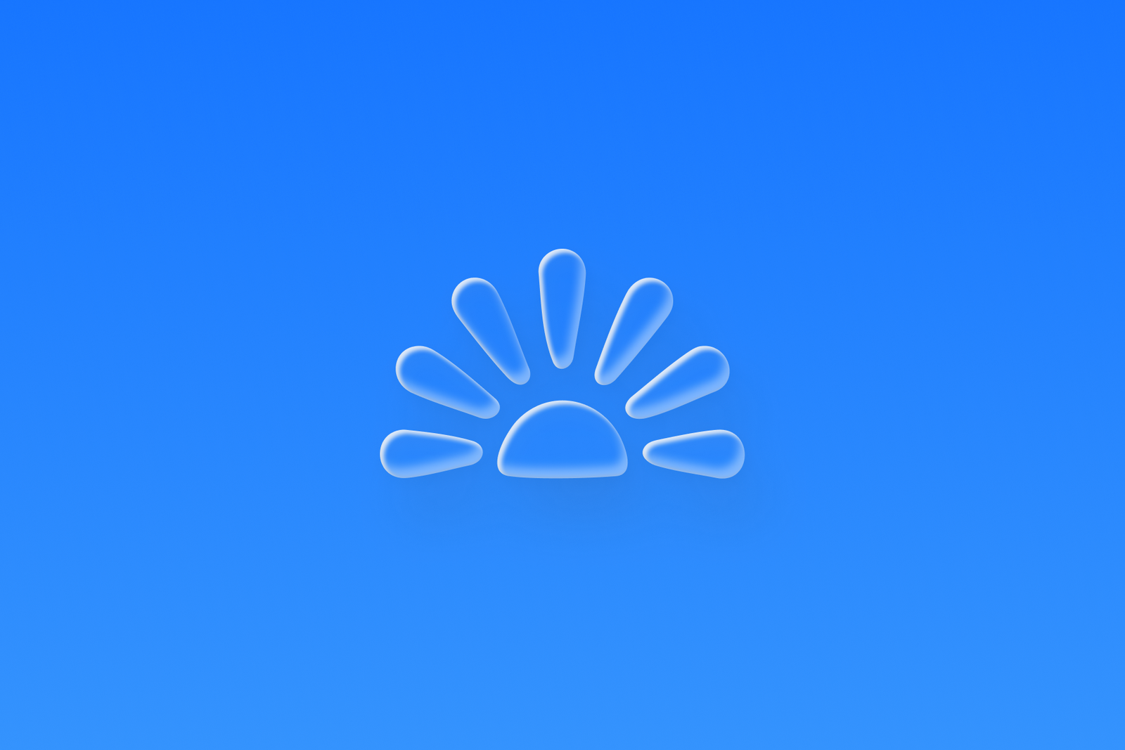 The Rise Plasma icon mark works extremely well with a slightly transparent glass effect over the core blue sky.