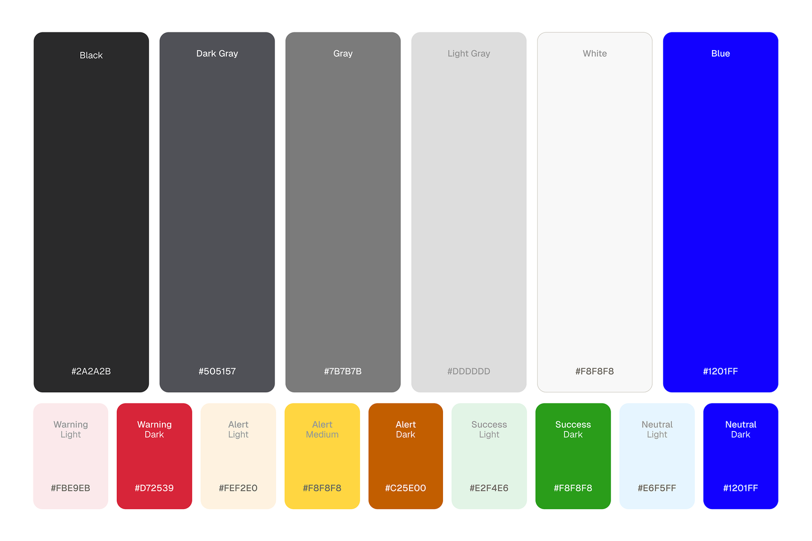 Wurthy's primary palette is blue. Secondary colors map to the spectrum of states users encounter.