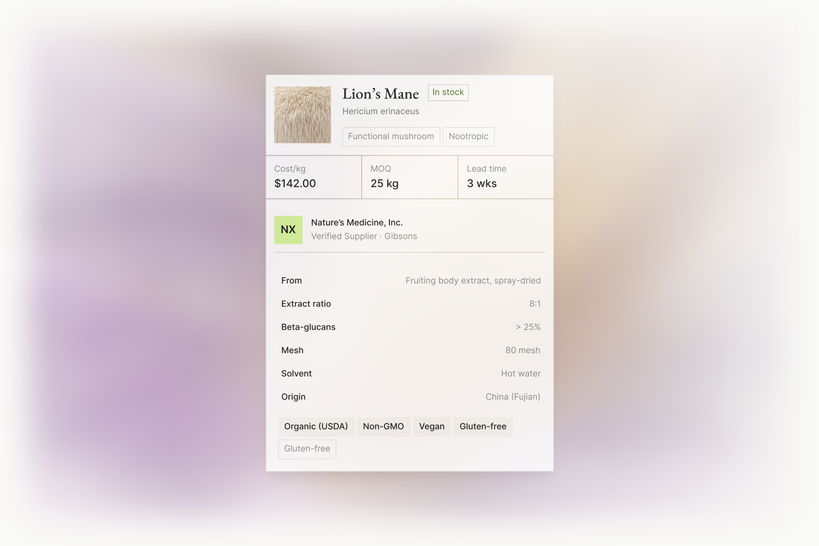 Showcasing Ingredient-AI's product cards.