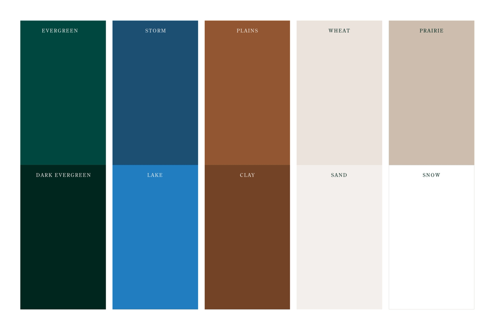 I love the names for our colors. The fit the mood, seasons, and energy that you feel when there, year round.