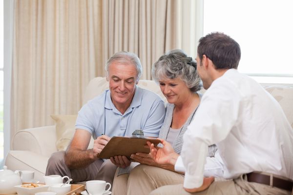 A senior couple from Pittsburgh discussing the best term insurance in Pittsburgh