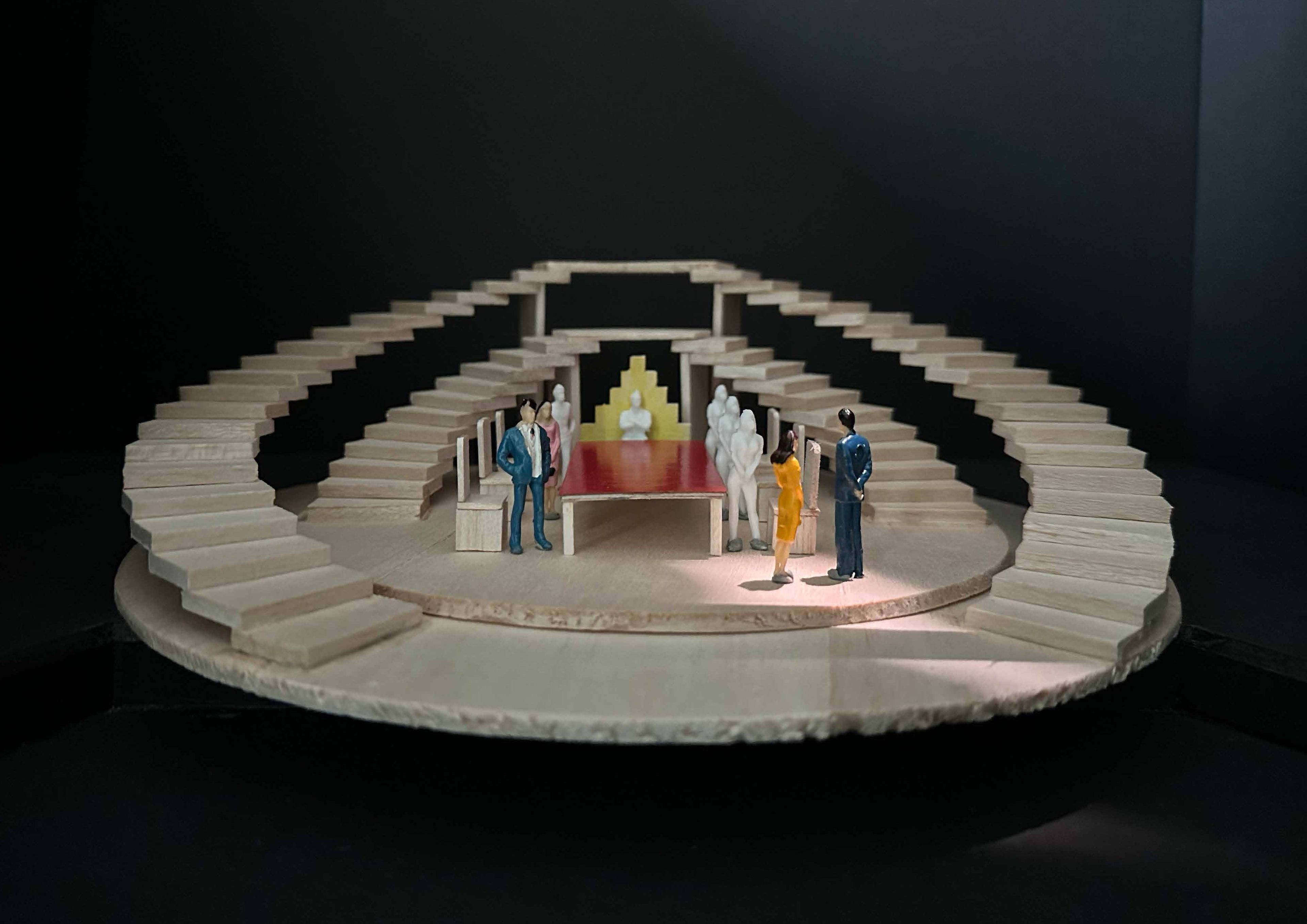 This stage design image presents a key moment in the play Macbeth