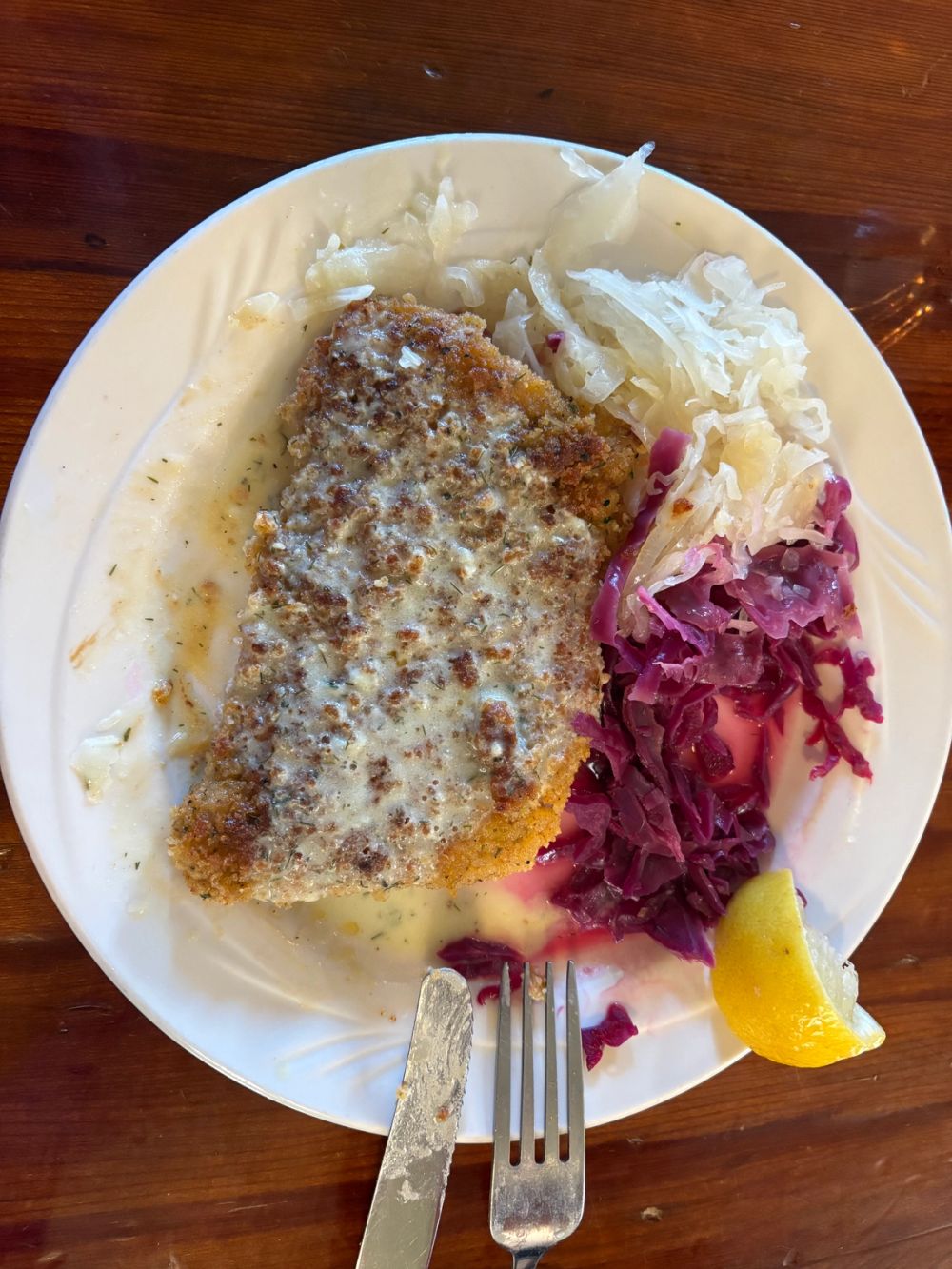 Schnitzel with dill sauce!