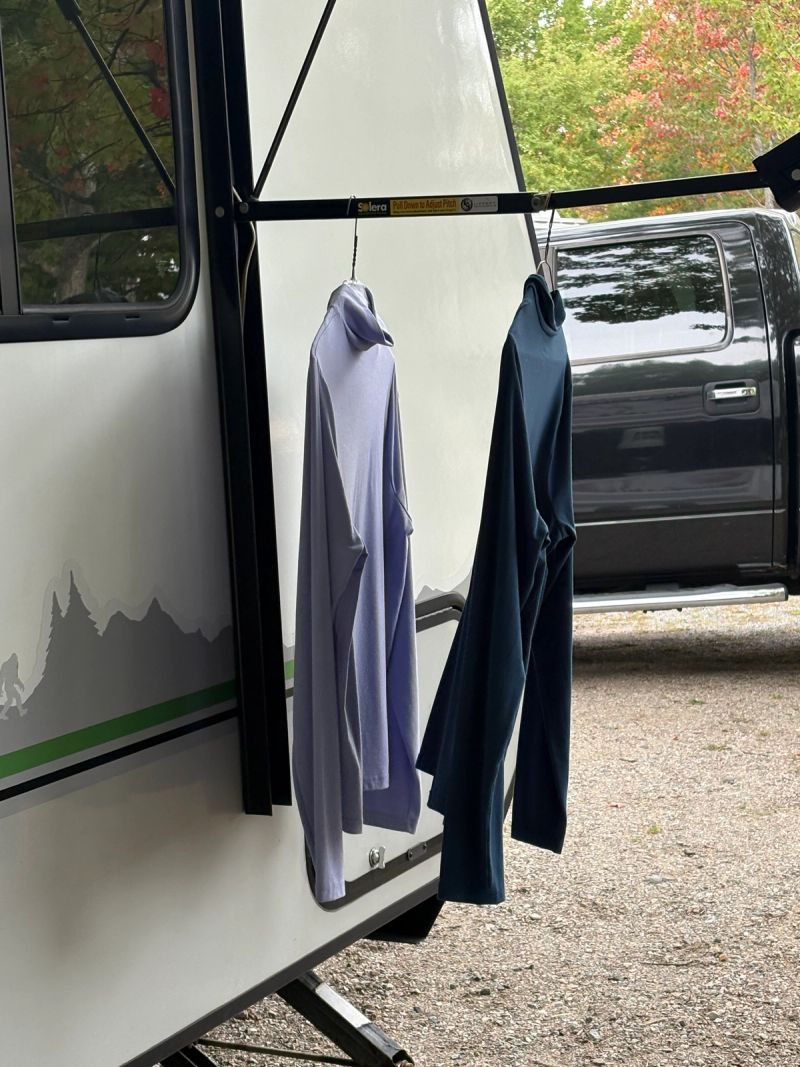 Hand wash on the road, a perfect way to use natures dryer.