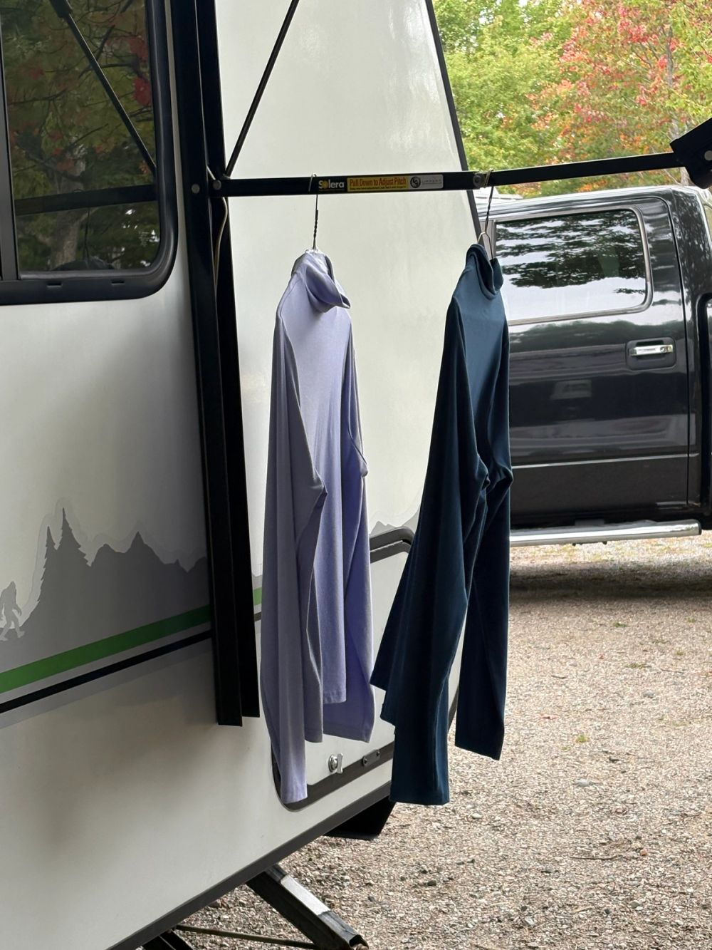 Hand wash on the road, a perfect way to use natures dryer.