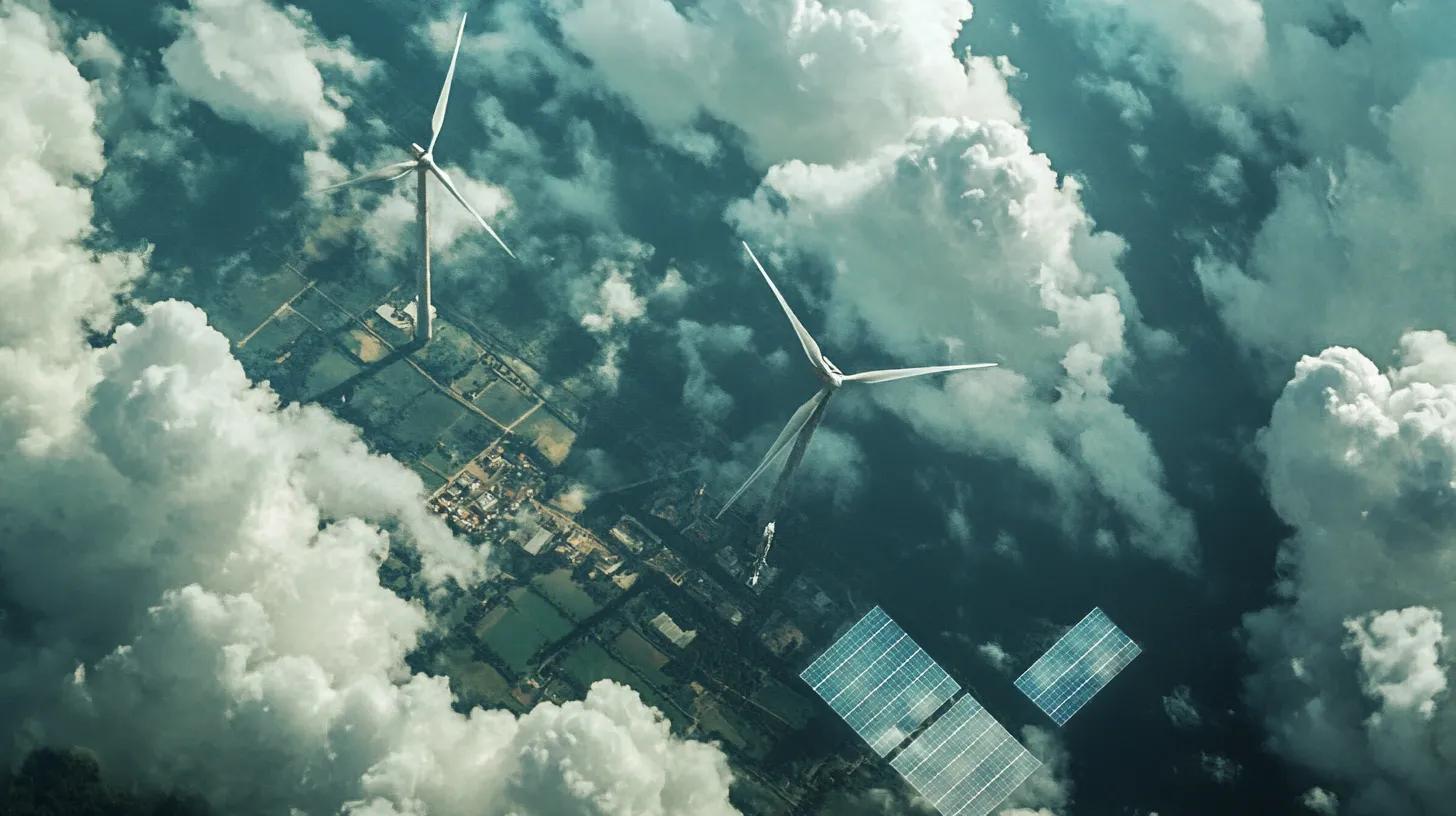 View from above on solar and wind energy.