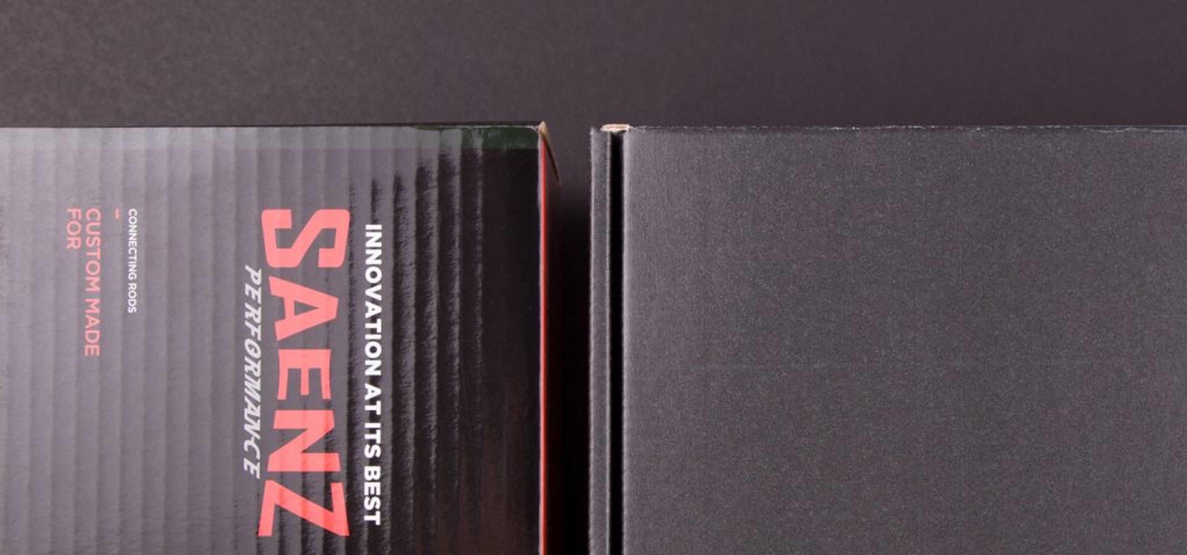 Custom corrugated box with a ripple design.