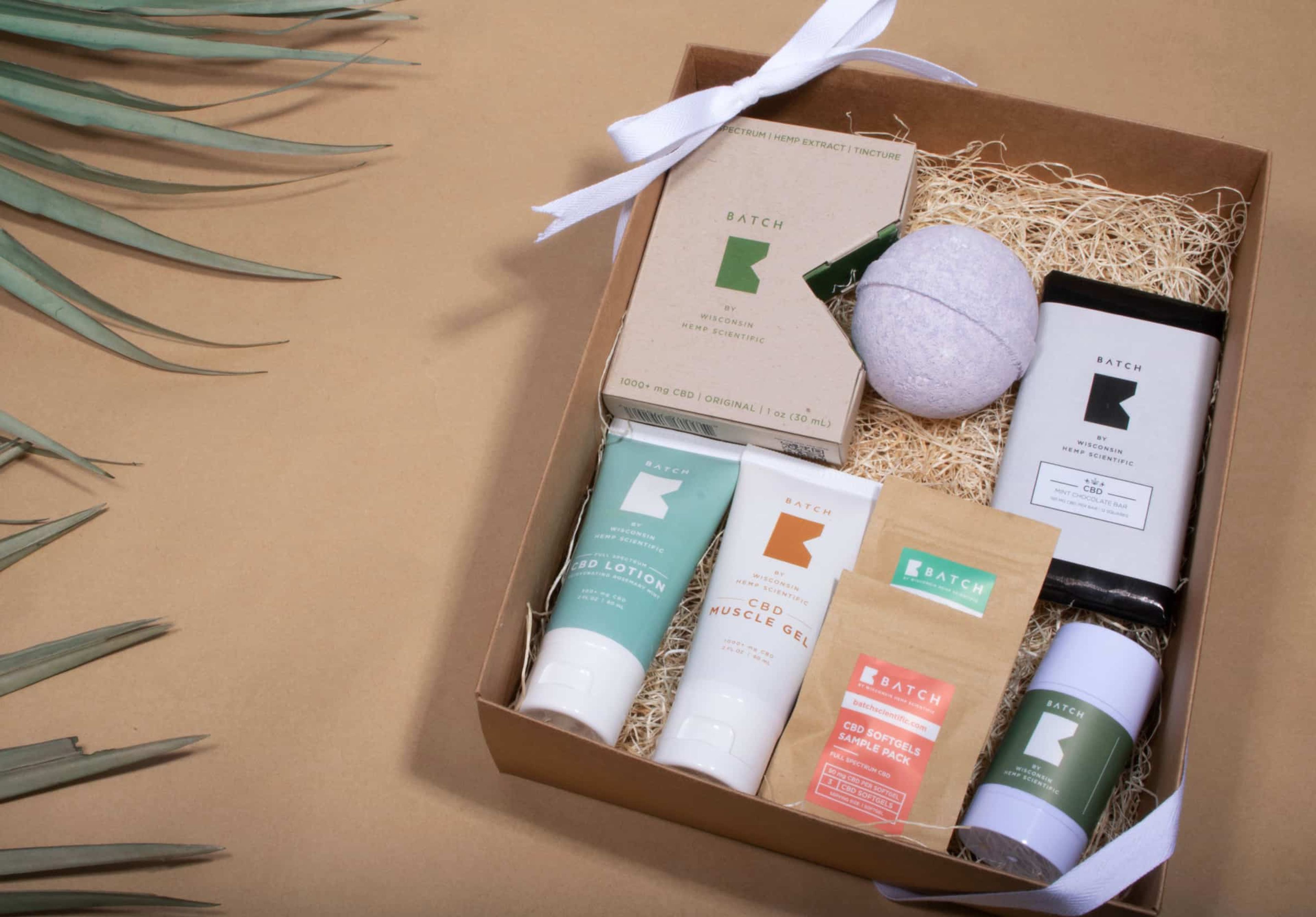 batch gift bundle with crinkle paper void filler