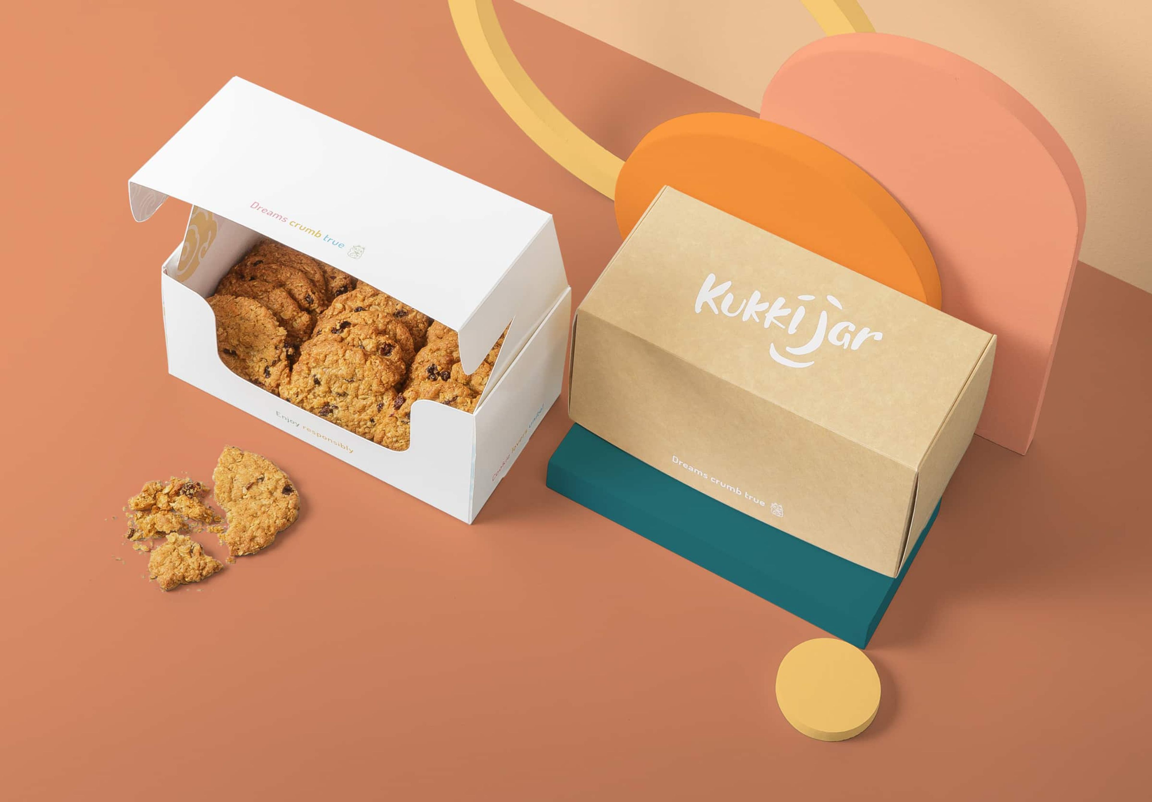Kukki Jar cookies in packaging food packaging box.