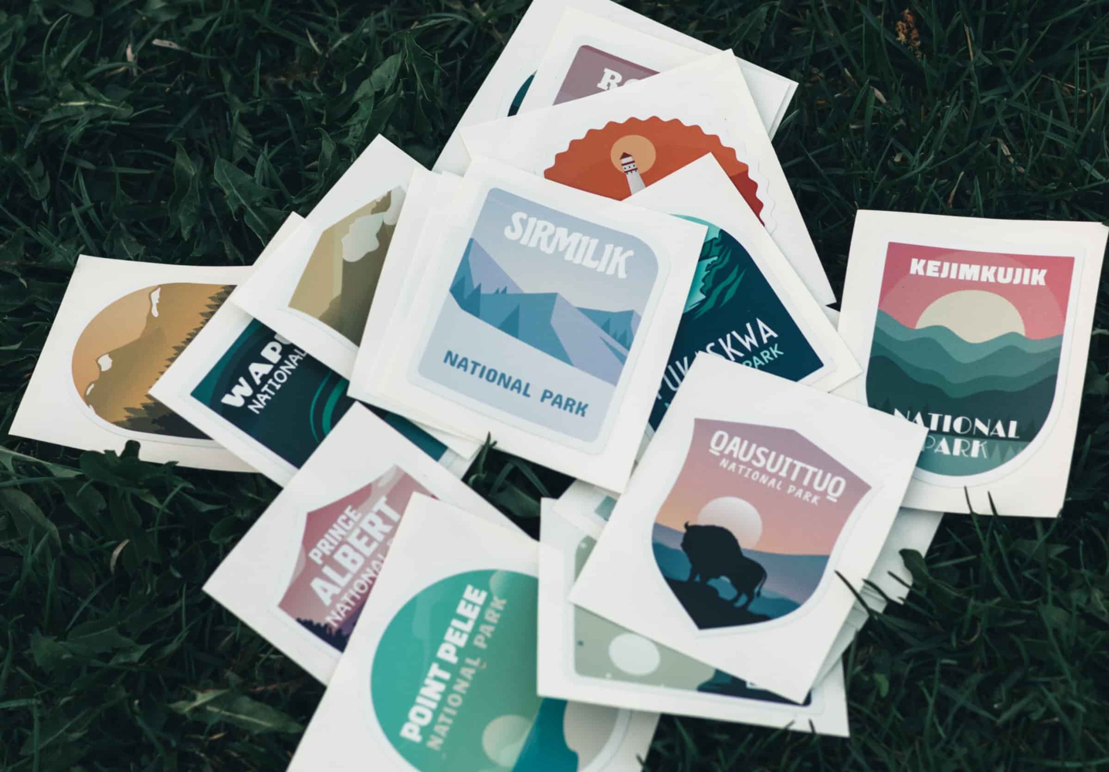 Kiss cut stickers of national parks