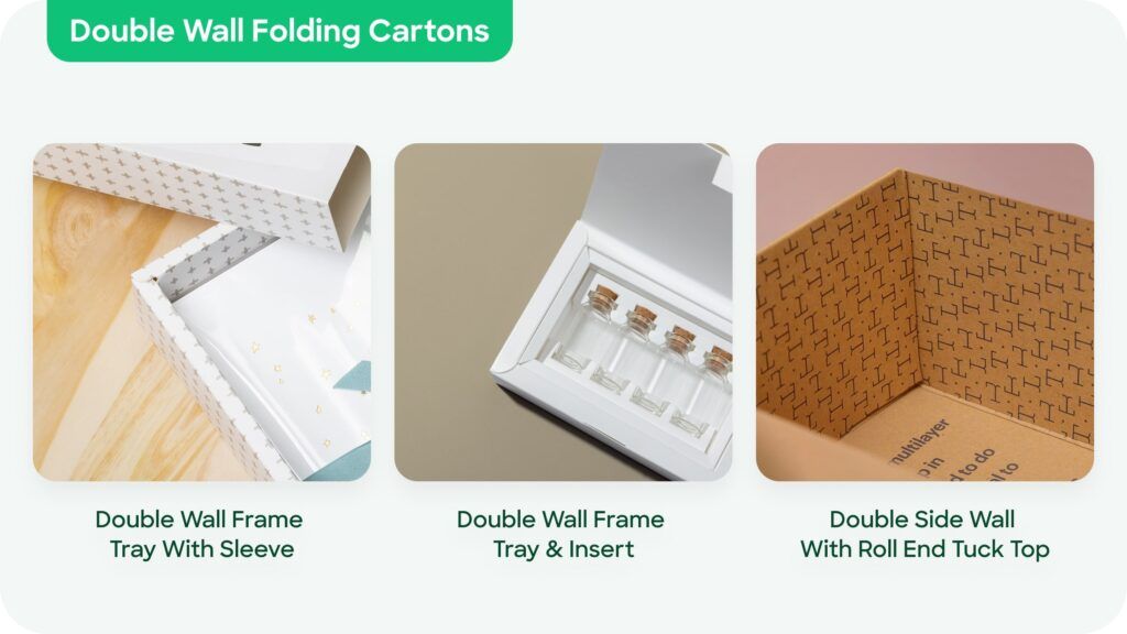 Examples of double-layer double-wall folding carton box