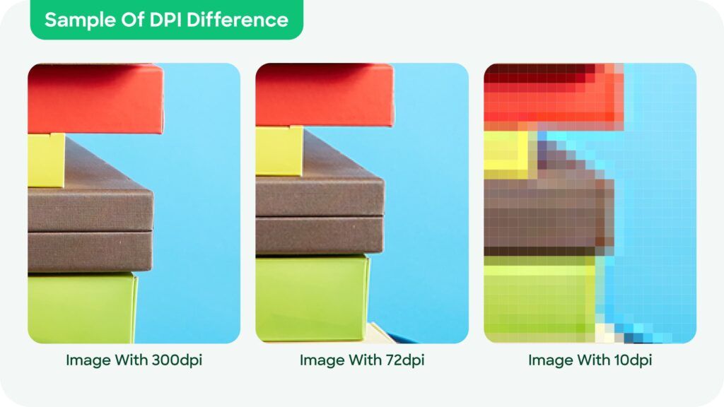 Raster image showing image shown at different DPIs