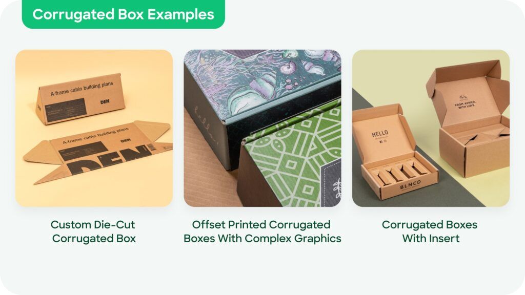 Examples of corrugated box inserts