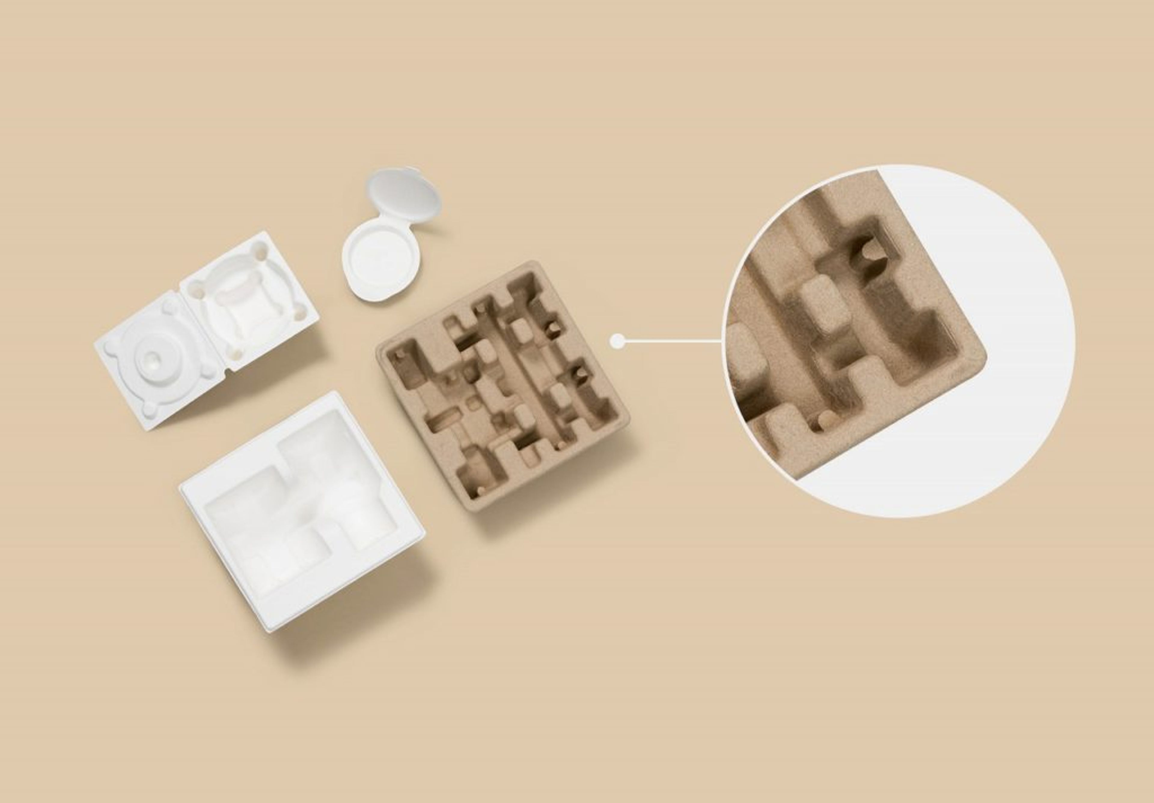 Example of molded pulp earth friendly packaging materials