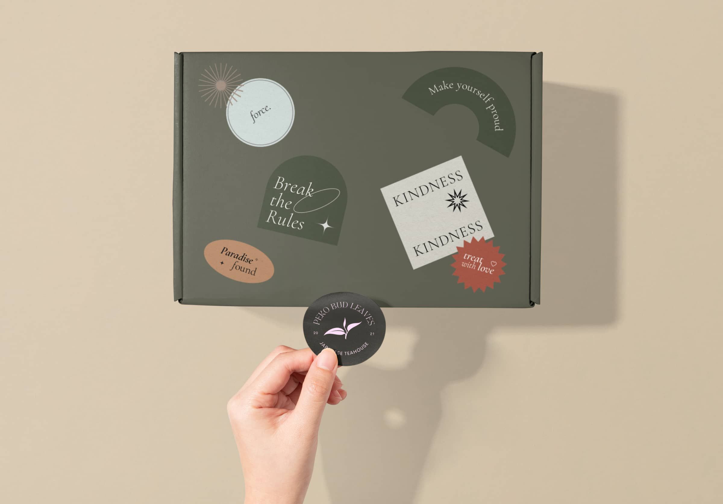 Paper stickers on corrugated shipping box
