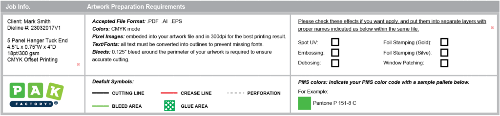 Verification process for custom packaging artwork.