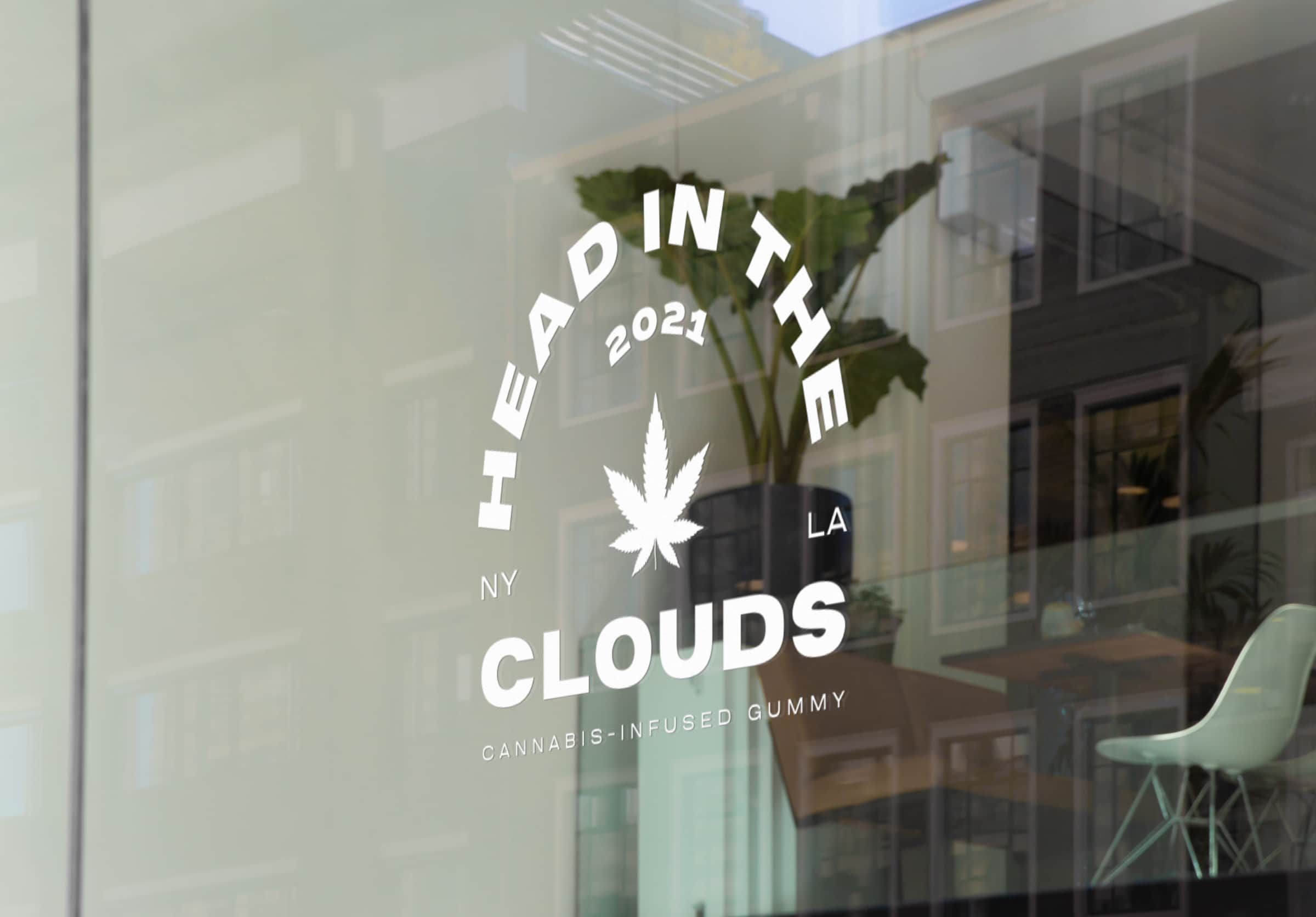 white vinyl decal sign of cannabis store