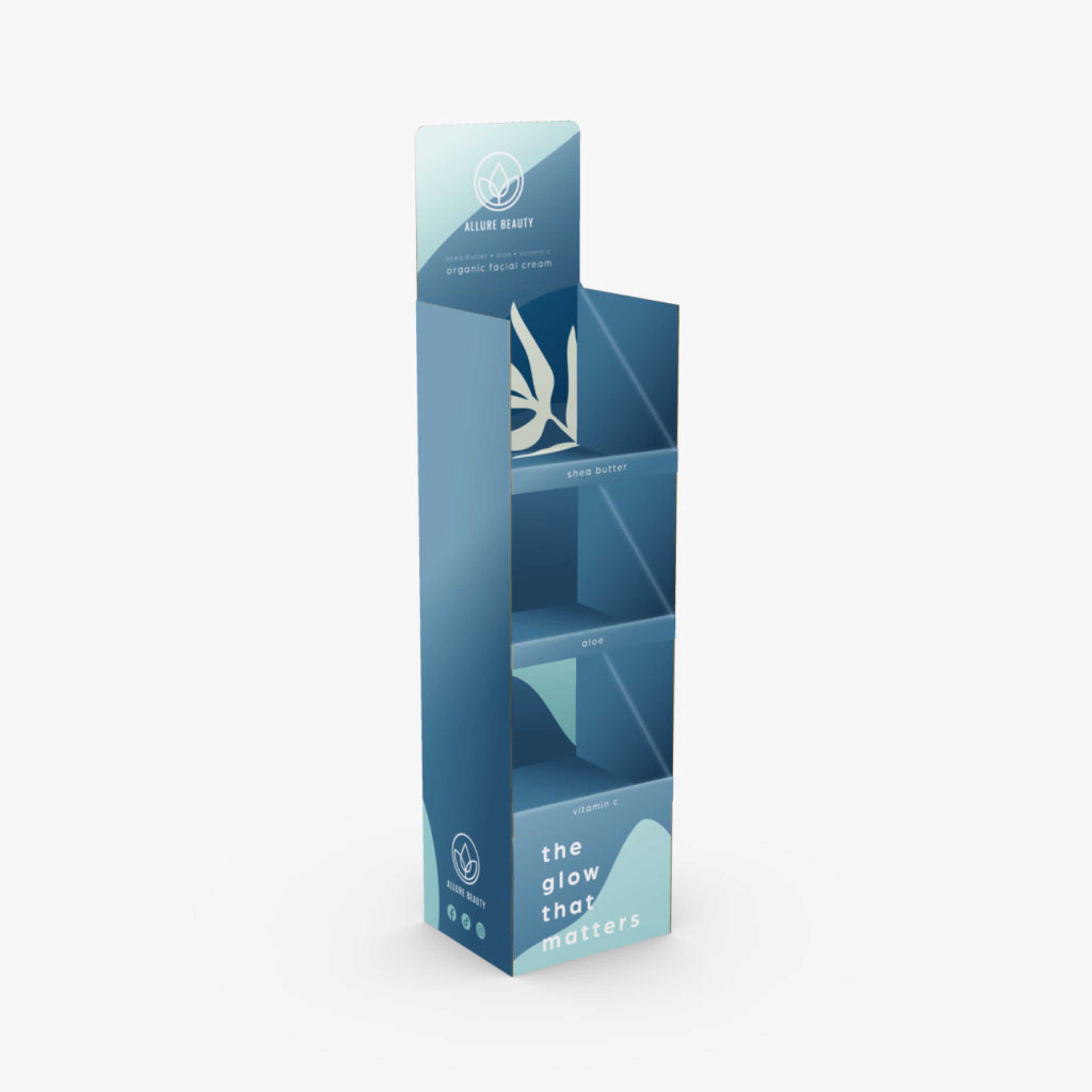 3 tray floor display