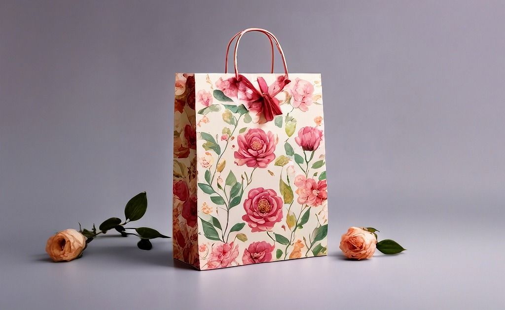 2024 05 custom shopping paper bag flower pattern