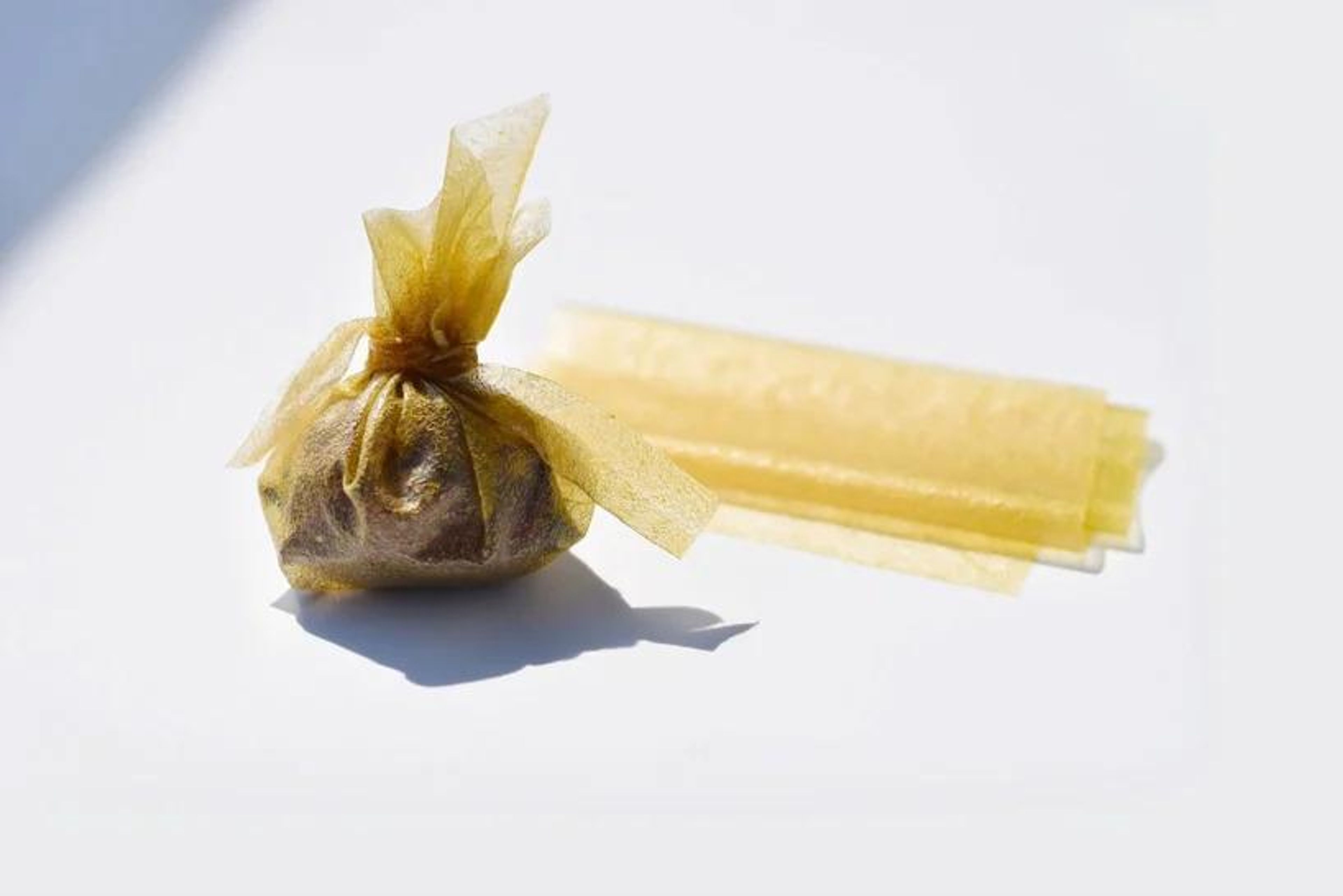 Greens in edible wrapper.