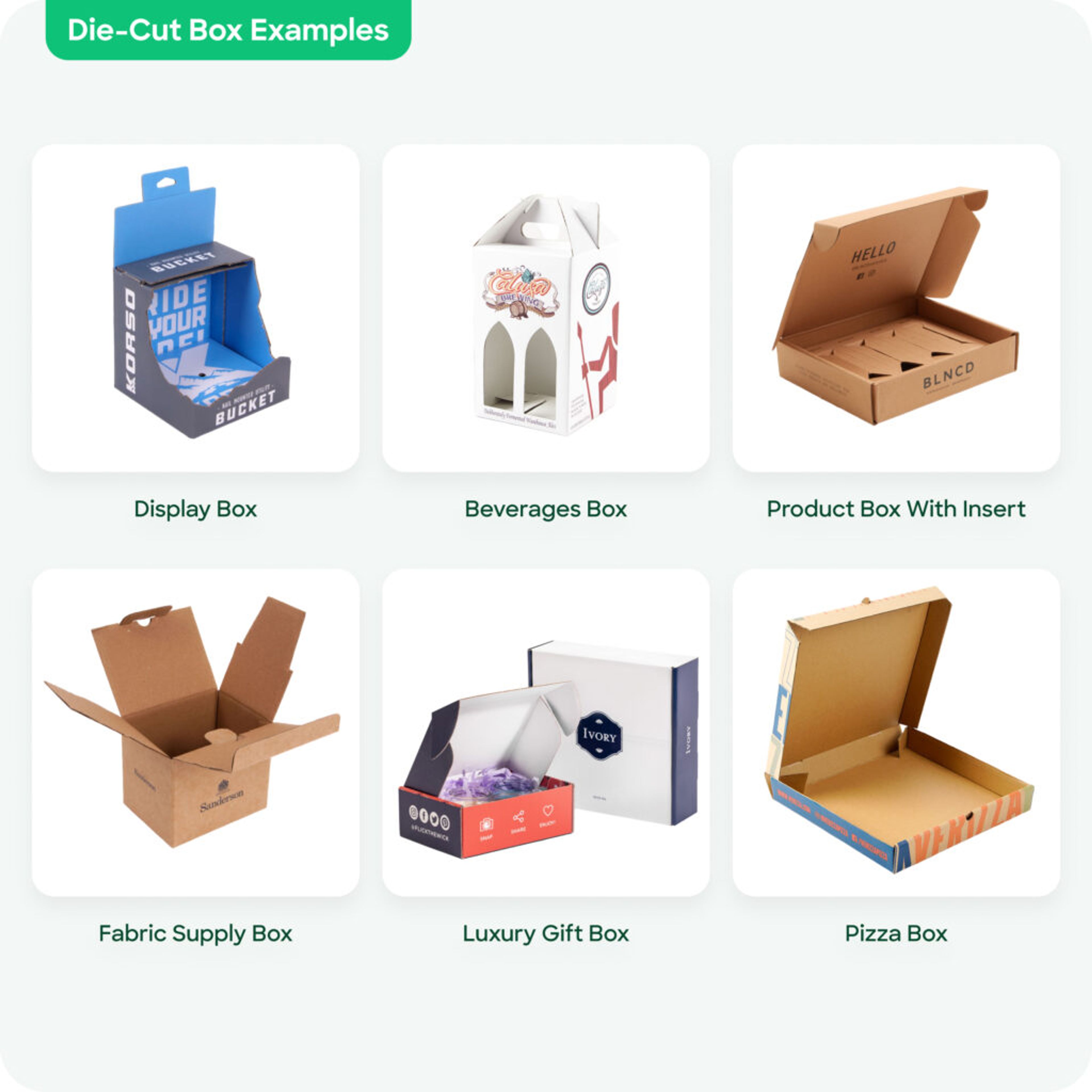 Applications of die cut boxes