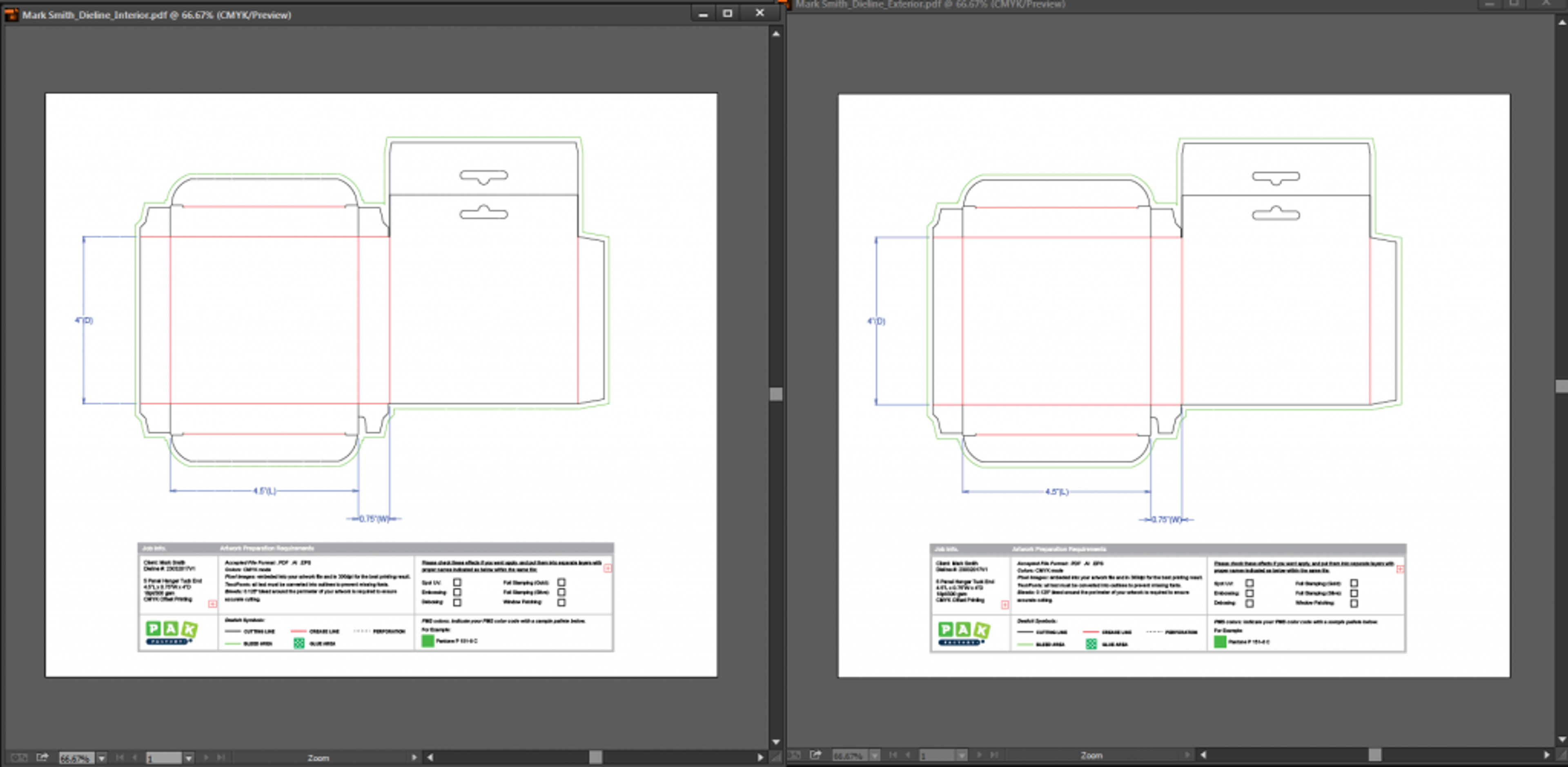 Two sided printing for your custom package dieline.