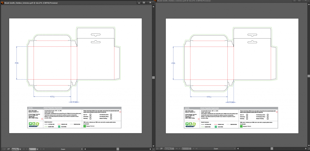 Two sided printing for your custom package dieline.
