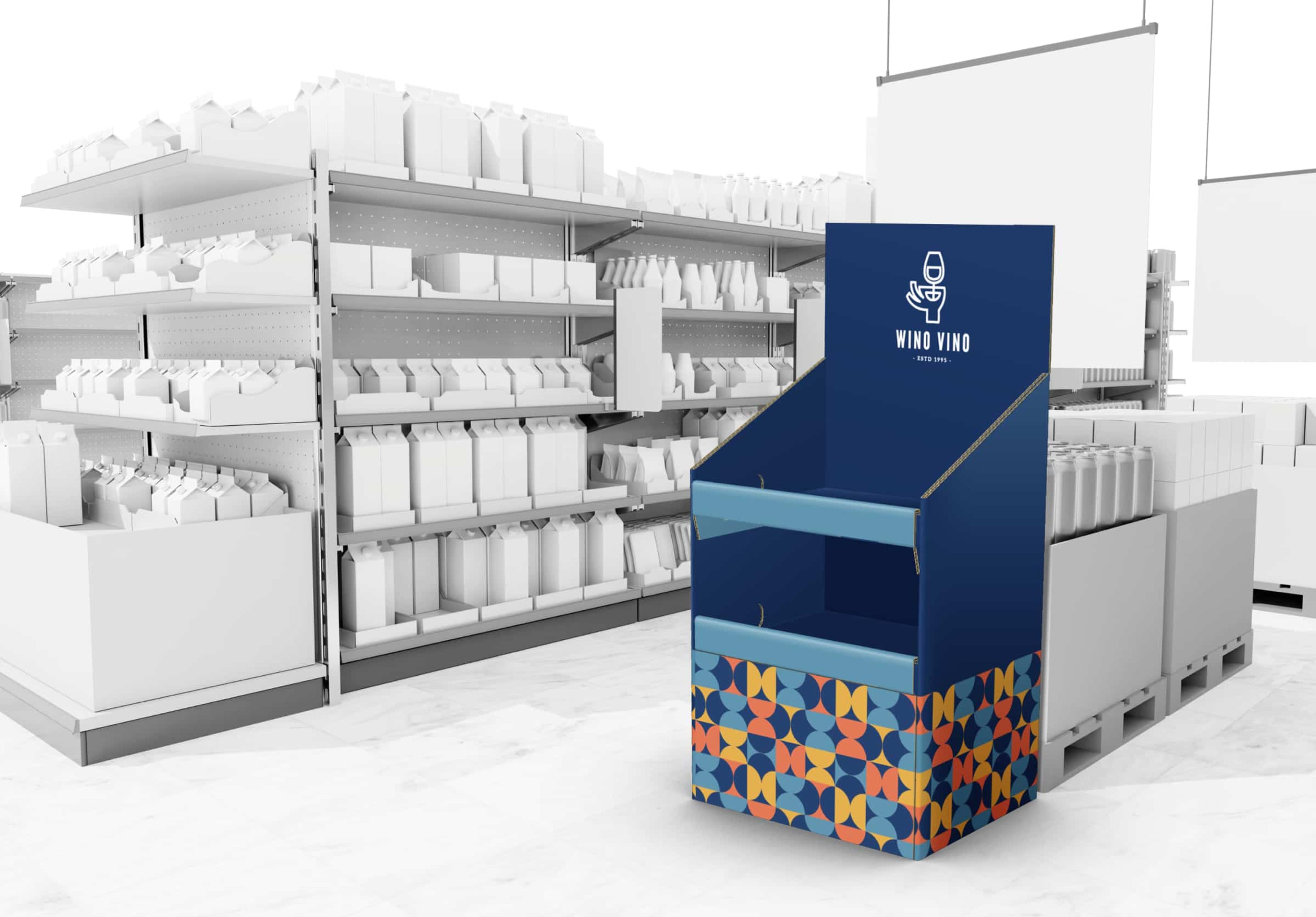 floor display at retail store setting