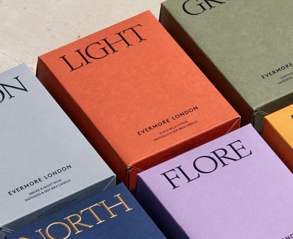 Example of typography on packaging