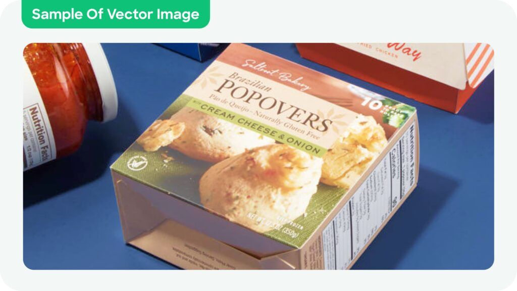 A real-life product packaging design that uses raster images