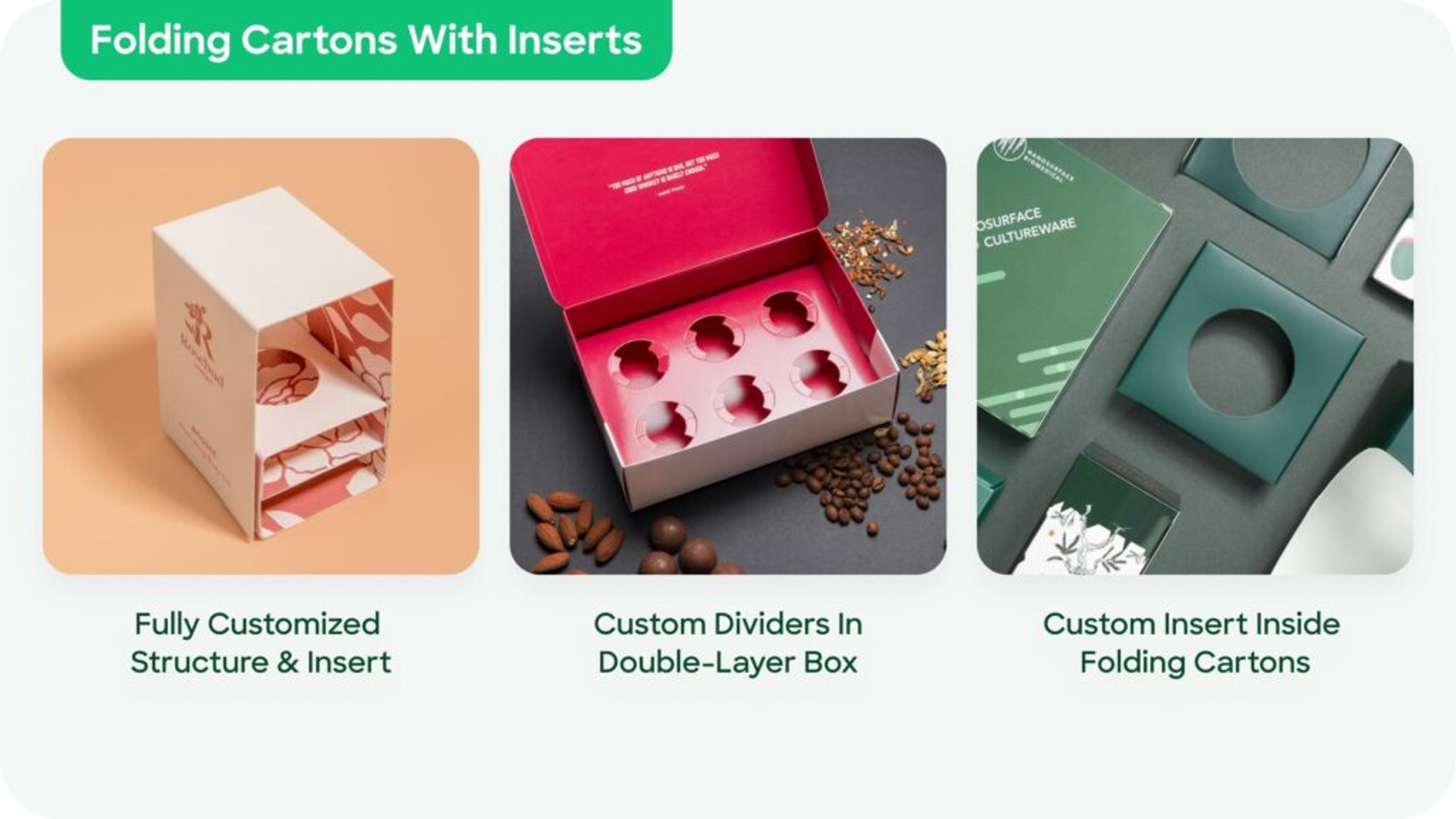 Folding carton inserts and dividers