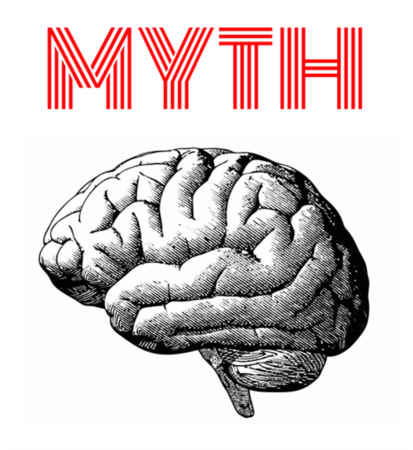 A brain with the word "Myth" above it