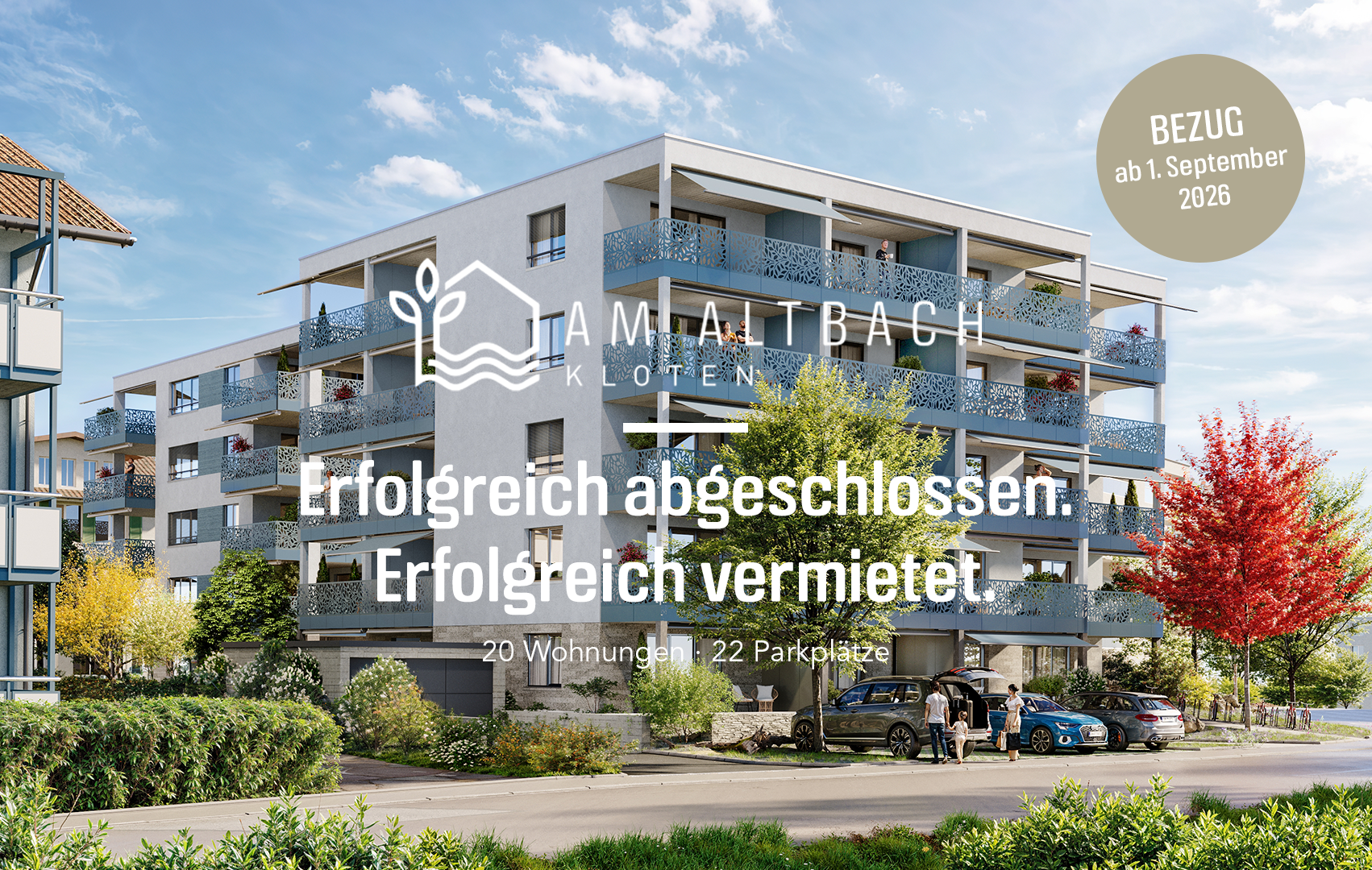 Projekt Am Altbach ist erfolgreich abgeschlossen und vollständig vermietet.