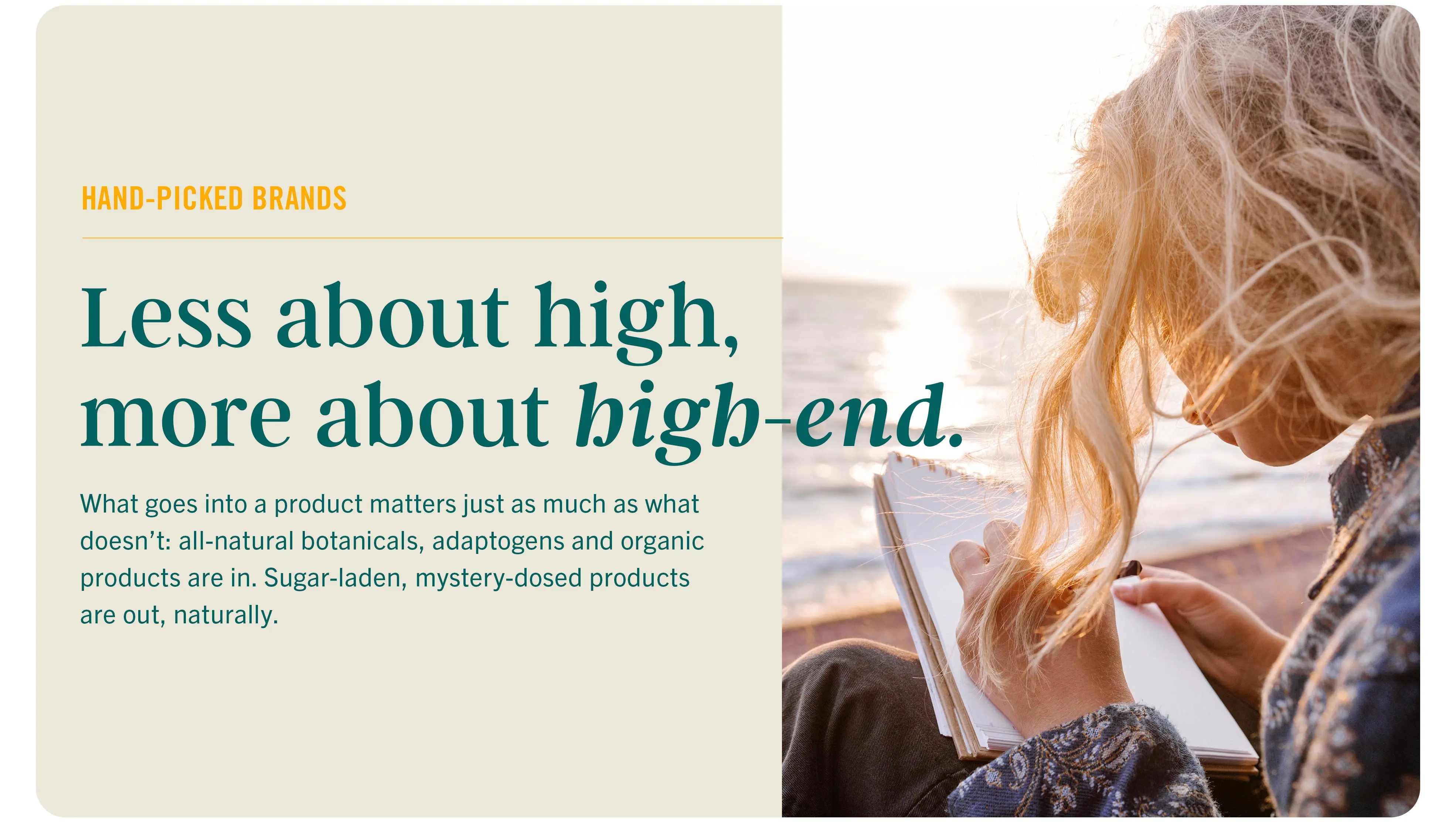 image of woman journaling on the beach
