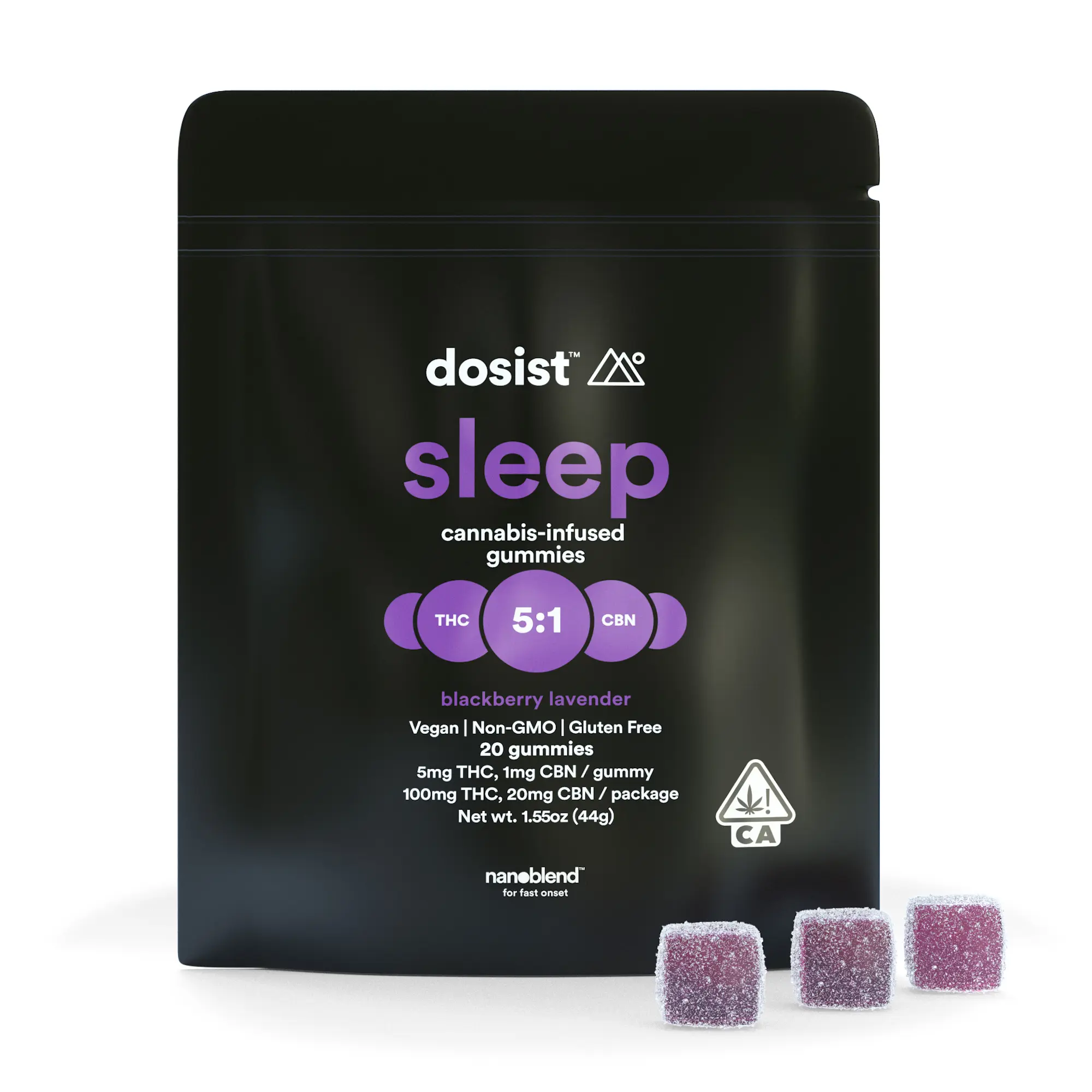 product preview image for sleep blackberry lavender - vegan nano gummies (pouch)