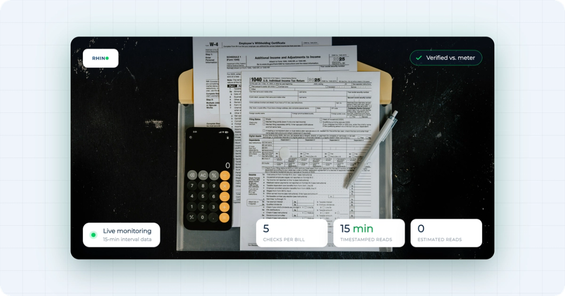 Checking a commercial energy bill against interval meter data