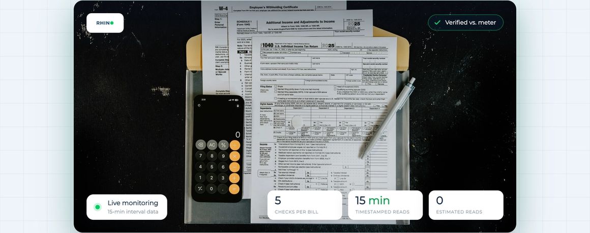Checking a commercial energy bill against interval meter data