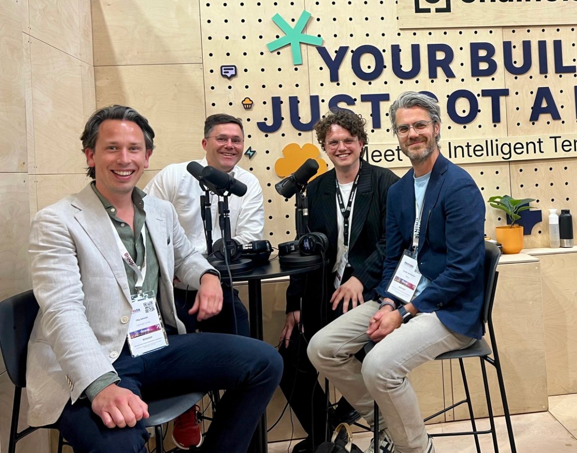 Xander van Baarsen (Rhino) with Erwin Bukkers (Chainels) and Filip Schmidt (Contrast Living) recording the De Steen podcast at Provada