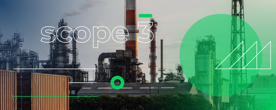 Scope 3 emissions, with an industrial refinery in the background