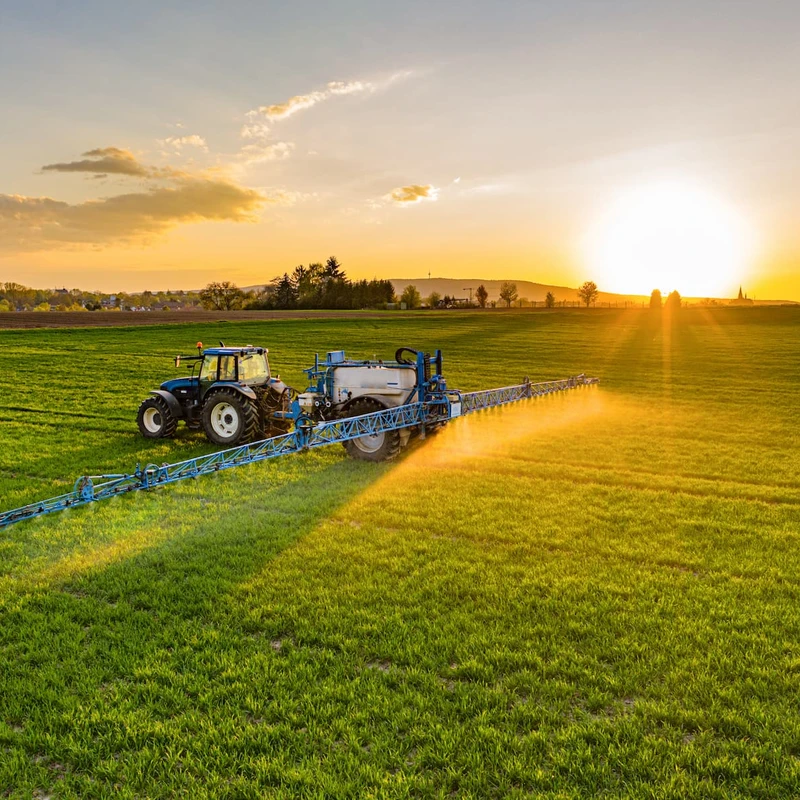 tractor working on a farm
