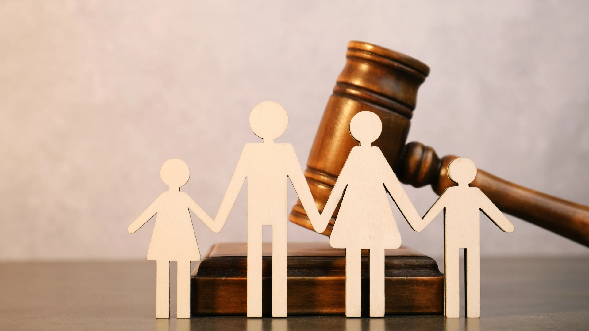 family court, asset division, gavel, wedding rings