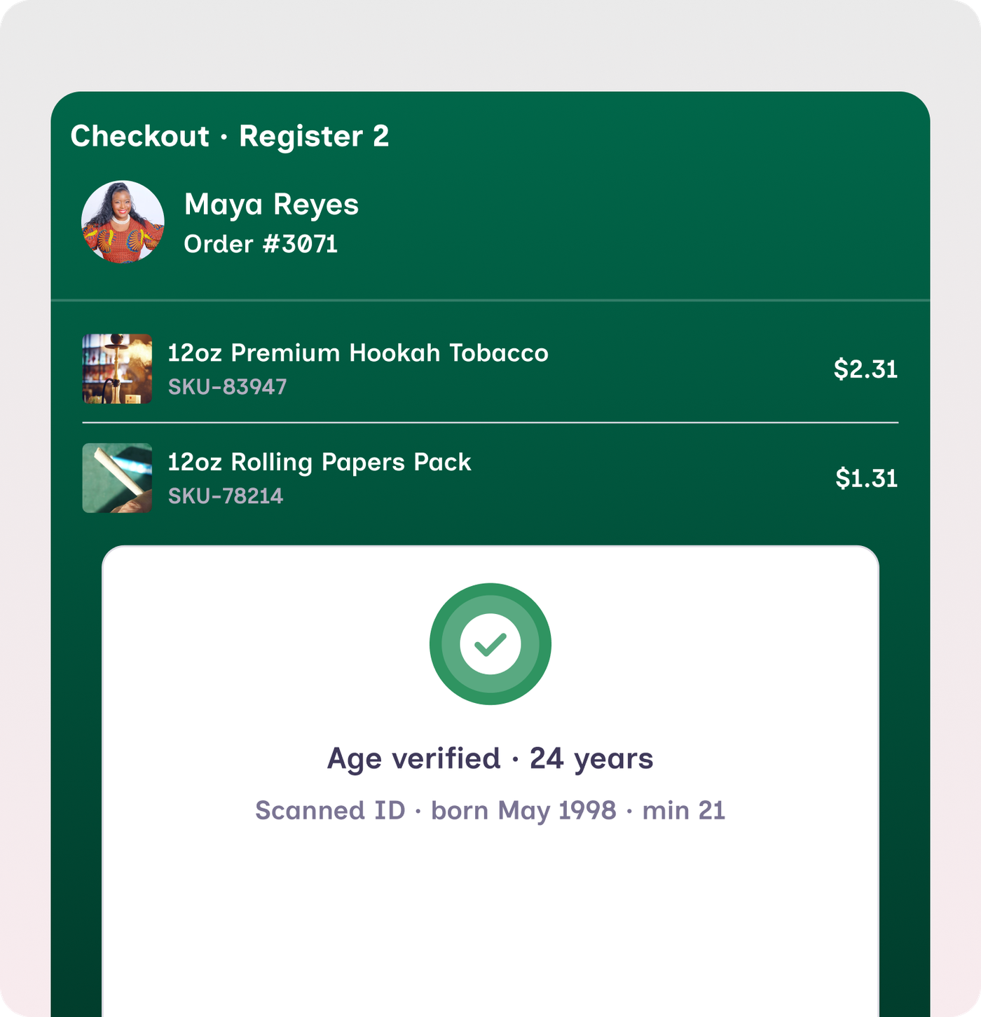 Fast checkout with age verification