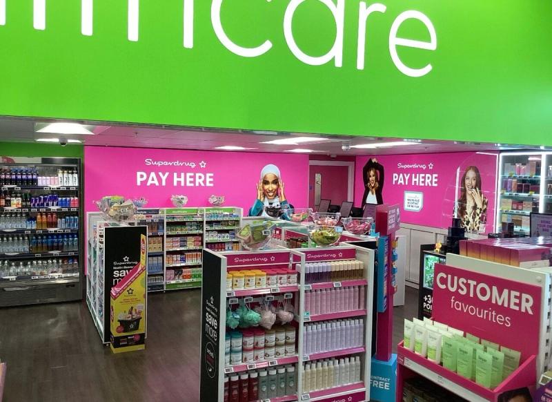 View of the new healthcare section of the Superdrug store in Londonderry