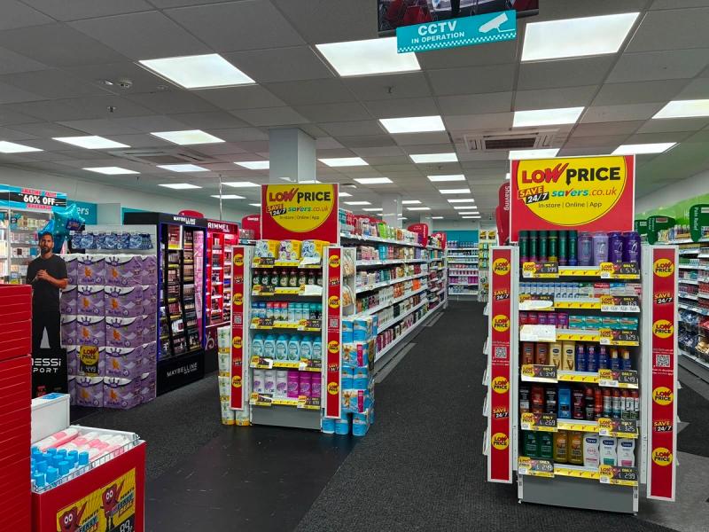Ceiling/services: Air conditioning and lighting installed in the Savers store, Warrington