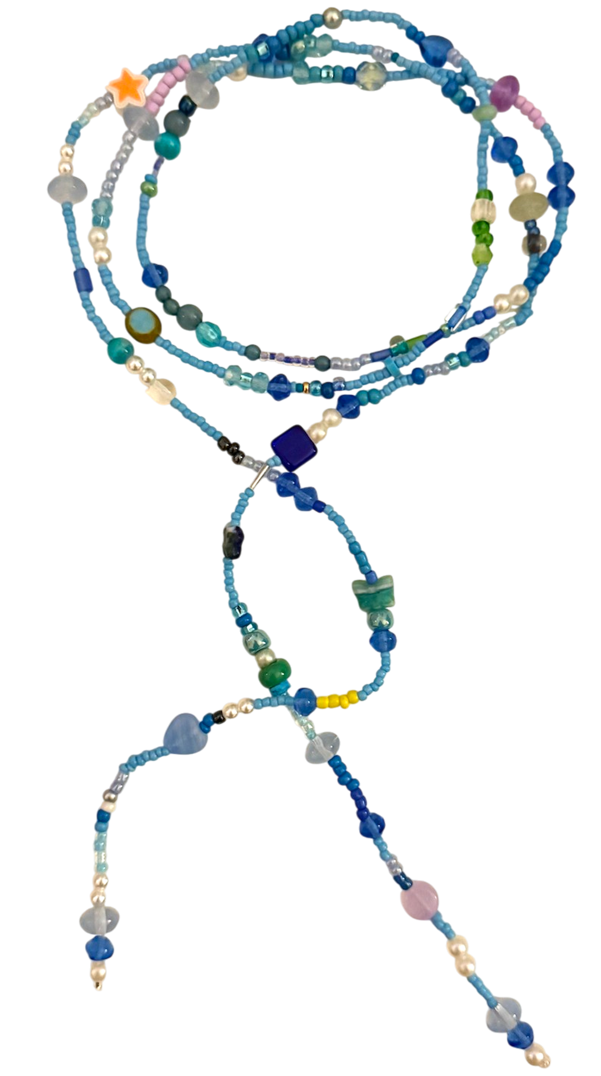 blue bead necklace