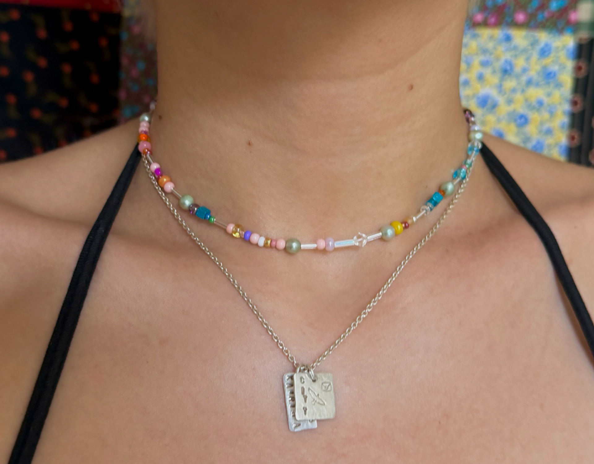 summertime necklaces with beads and silver