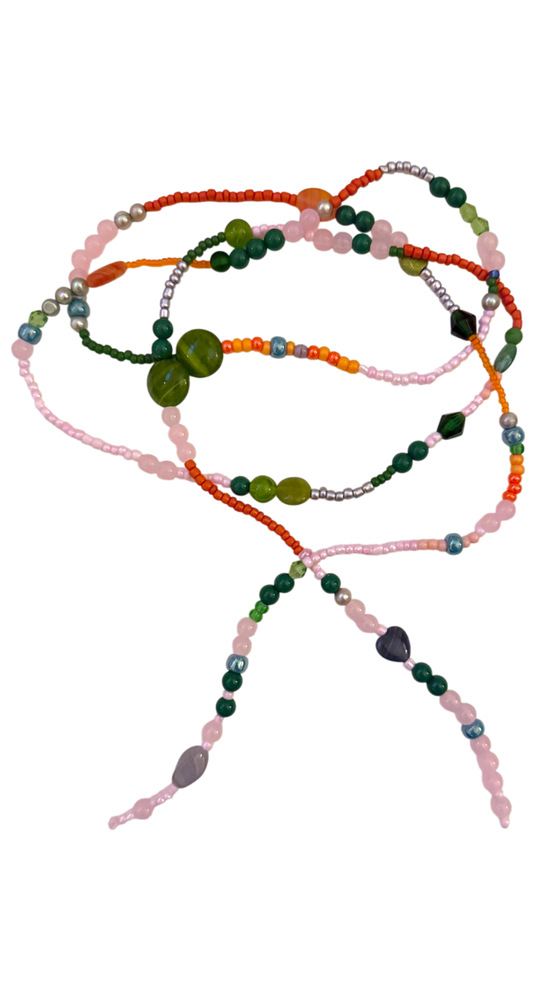 orange and green necklaces